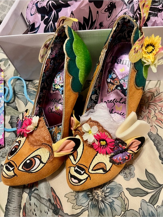 Irregular Choice Shoes - Irregular Choice Disney Bambi Heels with Floral Embellishments